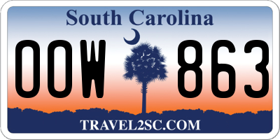 SC license plate OOW863