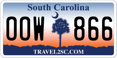SC license plate OOW866