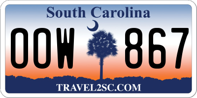 SC license plate OOW867