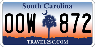 SC license plate OOW872