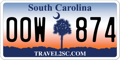 SC license plate OOW874