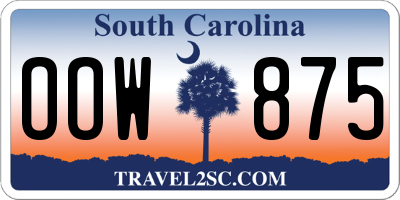 SC license plate OOW875