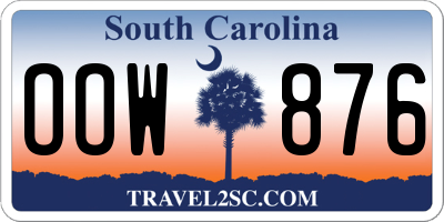 SC license plate OOW876