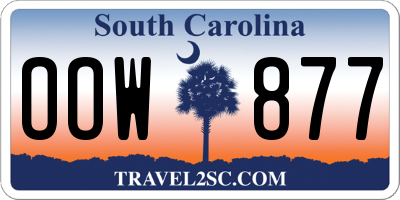 SC license plate OOW877