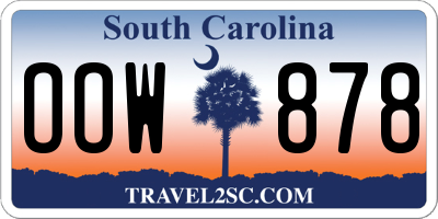 SC license plate OOW878