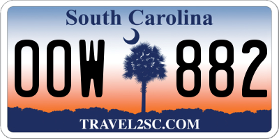 SC license plate OOW882