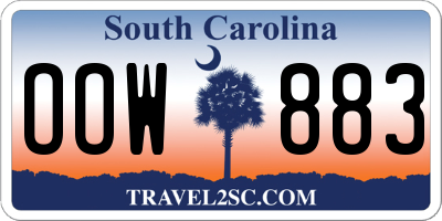 SC license plate OOW883