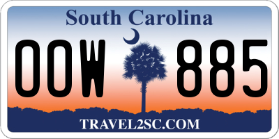 SC license plate OOW885