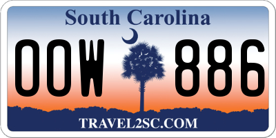 SC license plate OOW886