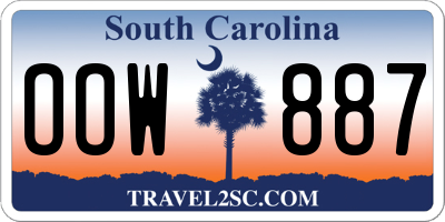 SC license plate OOW887