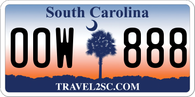 SC license plate OOW888