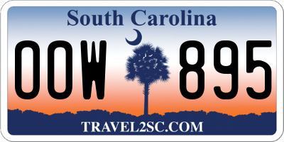 SC license plate OOW895