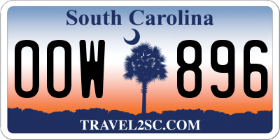 SC license plate OOW896