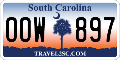 SC license plate OOW897