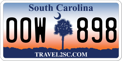 SC license plate OOW898