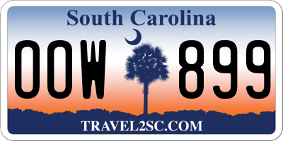 SC license plate OOW899