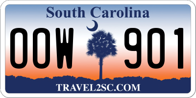 SC license plate OOW901