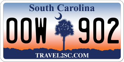 SC license plate OOW902