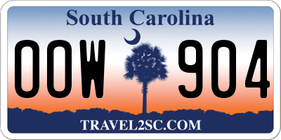 SC license plate OOW904
