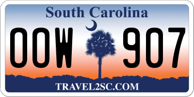 SC license plate OOW907