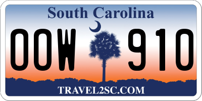 SC license plate OOW910