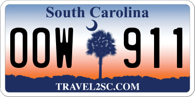 SC license plate OOW911