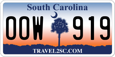 SC license plate OOW919