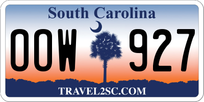 SC license plate OOW927