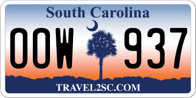 SC license plate OOW937