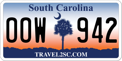 SC license plate OOW942