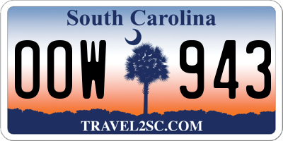 SC license plate OOW943