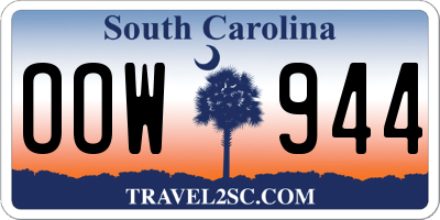 SC license plate OOW944
