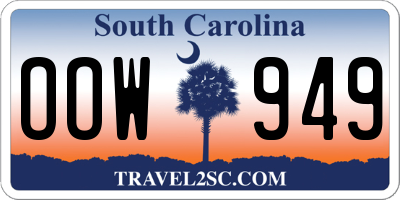 SC license plate OOW949