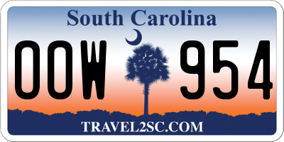 SC license plate OOW954