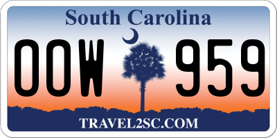 SC license plate OOW959