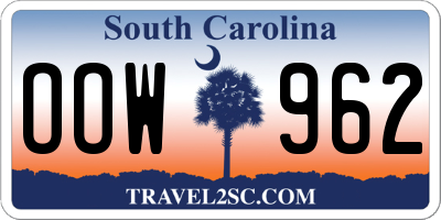 SC license plate OOW962