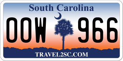 SC license plate OOW966