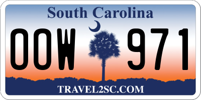 SC license plate OOW971