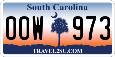 SC license plate OOW973