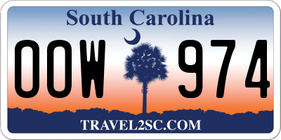 SC license plate OOW974