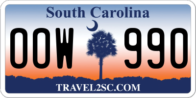 SC license plate OOW990
