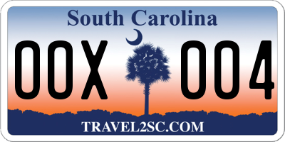 SC license plate OOX004