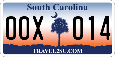 SC license plate OOX014