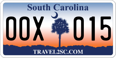 SC license plate OOX015