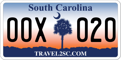 SC license plate OOX020
