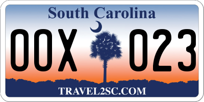 SC license plate OOX023