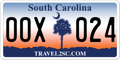 SC license plate OOX024