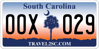 SC license plate OOX029