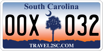SC license plate OOX032