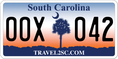 SC license plate OOX042